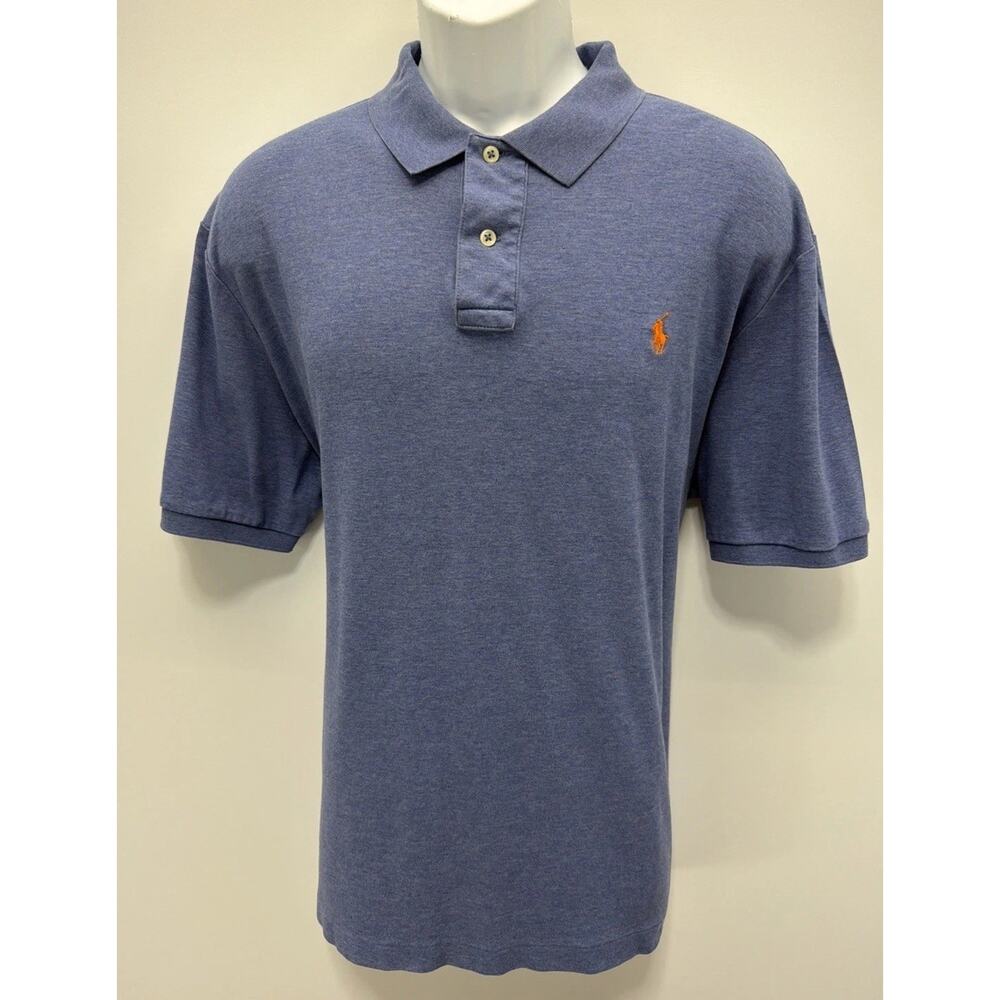 Polo Ralph Lauren Shirt Mens XXL Blue Polo Pima Soft Touch Pony Casual Stretch